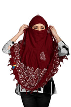 PRACHARAN Women Cotton Stylish Hand Printed Scarf, Anti Pollution Full Face Scarf With UV Sun Rays Protection Scraf For Women, Dust Scraf (Maroon Batik) For Female