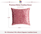 RD TREND® Premium Velvet Cushion Covers Set of 5 | Soft Decorative Throw Pillow Covers for Sofa, Bed & Living Room | Cushion Cover 18 inch x 18 inch (45x45 cm) Dusty Rose