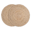 Encasa XO Handwoven Round Jute Dining Table Mats, Heat Resistant Natural Kafalo