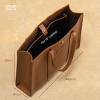 Urban Space Vegan Leather Women Tote Bag with Laptop compartment, Handbag for Work, Ladies purse, Stylish Shoulder Bag, Laptop ipad Bags For Office Use, Gift for Women (Luna Tote Dark Tan)