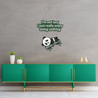 Artvibes Lazy Panda Decorative MDF Wooden Art for Home | Quotes Decor Item | Craft For Everyone | Printed Wall Decoration | Wall Illustrations | Graphic Art | Unique Gift | Cafe Decor (WH_5701N)