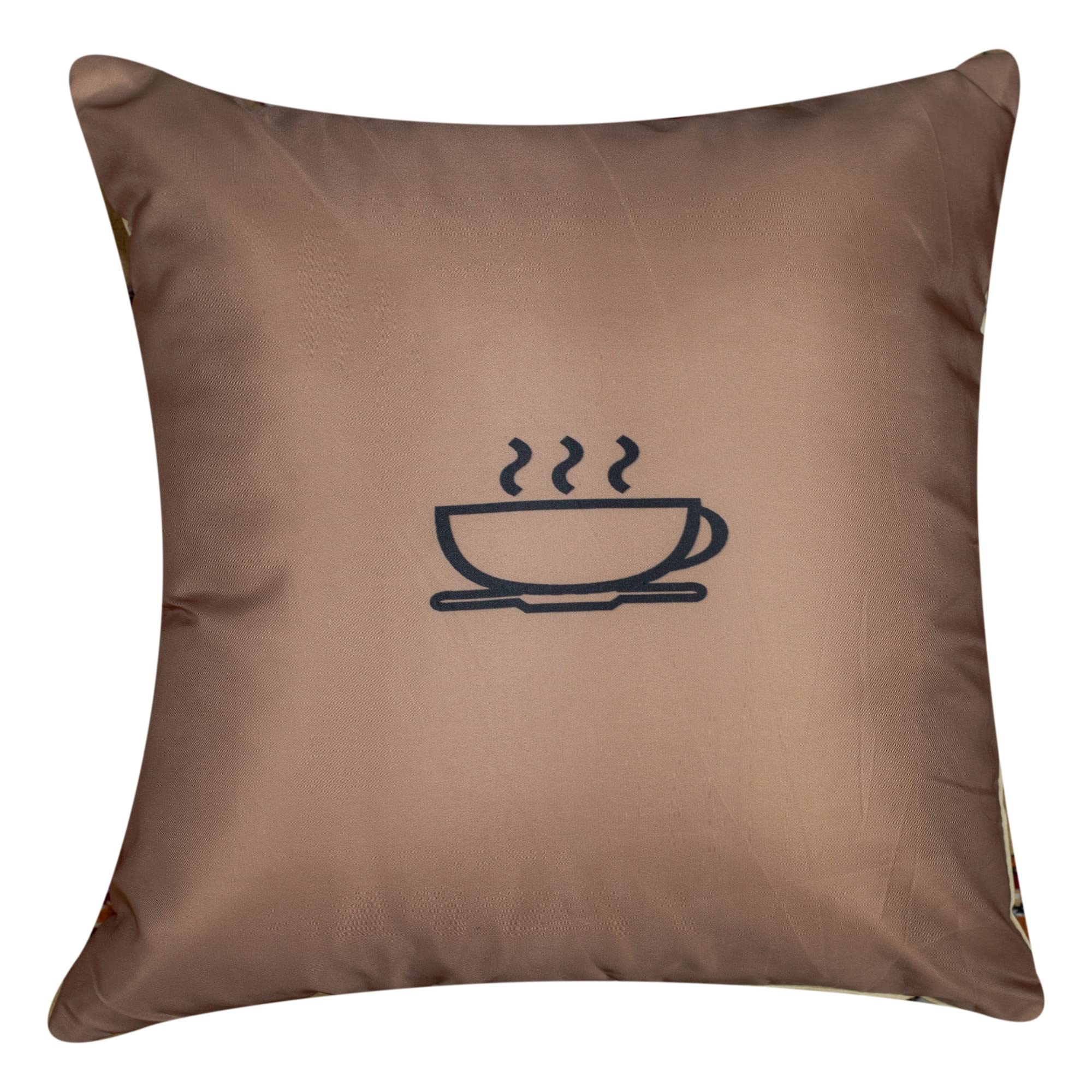 Vendola Mocha Microfiber Satin 250TC Cushion Pillow Covers, Coffee Brown, Set of 5(Mocha,12x12)