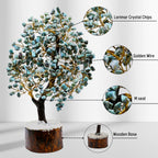 Certified Larimar Crystal Tree for Good Luck - Healing Crystals Money Tree for Wealth, Positive Energy at Home Office - Decorative Spiritual Gifts for Vastu, House Warming