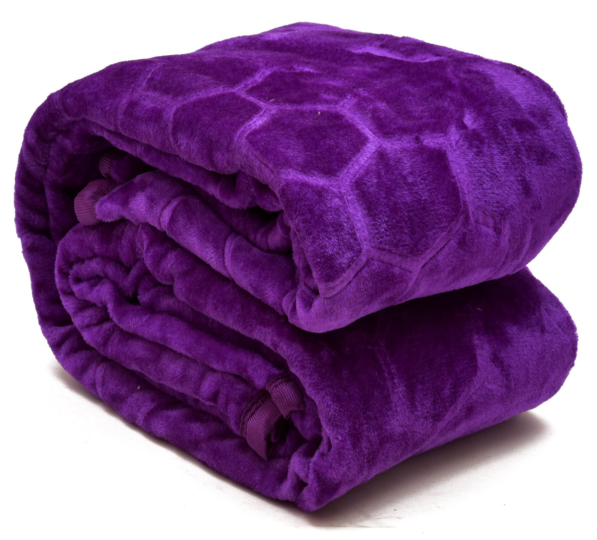 BENAVJI Mink Floral Embossed Super Soft AC Bed Velvet for Winter Blanket (Single, Purple) Kafalo