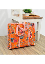 Yda fashion Quilted Cotton Tote Bag – Reusable Large Shopping Bag for Women & Men, Lightweight Eco-Friendly Grocery Tote with Printed Design, Shoulder Bag for Travel, Beach & Daily Use