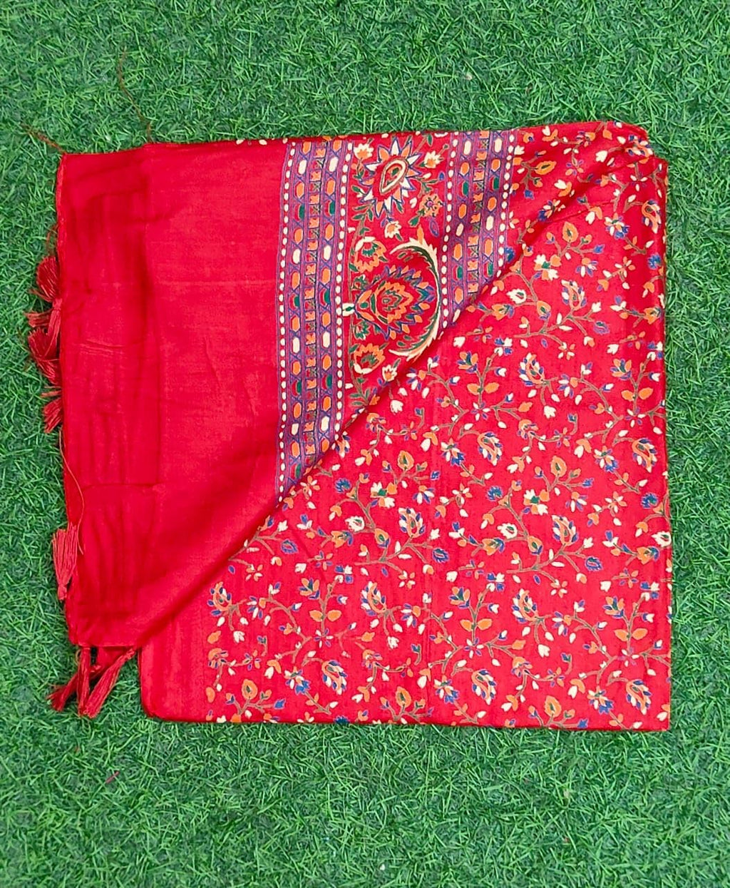 JAHAN TEXTILE Floral Printed Scarf for Women | Soft Lightweight Dupatta/Stole with Tassels | Elegant Ethnic & Casual Wear Wrap | Stylish Designer Shawl for All Seasons (Gajri)
