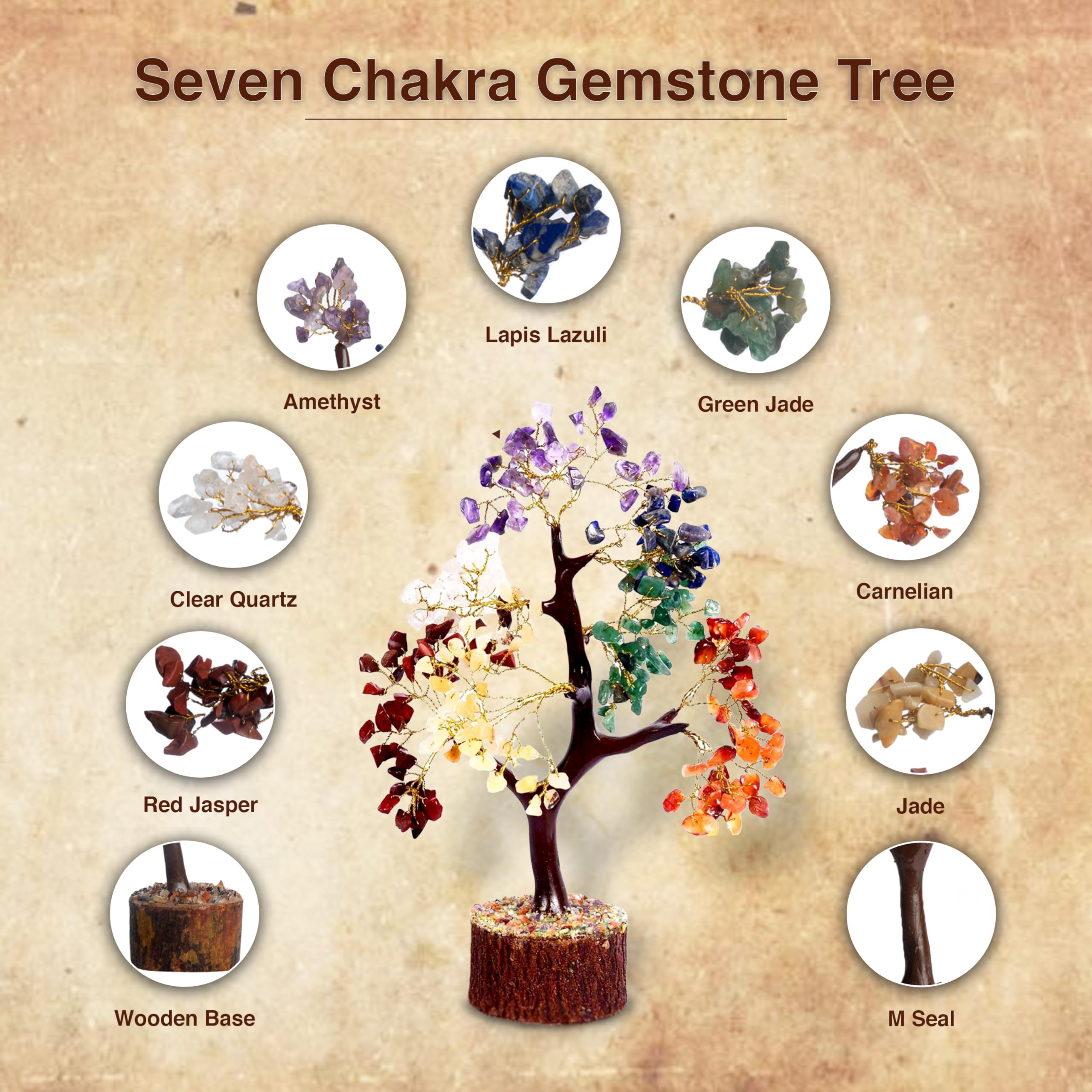 Wonder Care Crystal Tree for Home Decorations and Healing Stones Room Crystal Decor [Multi Crystal 150 Beads