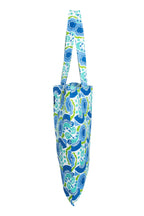 AQVA Printed Soft Cotton Canvas Tote Bag for Women | Trendy Stylish Multipurpose Handbag with Zipper | Shoulder Bag for Shopping, Grocery, Travel, Beach & Work | Melons, Sky Blue