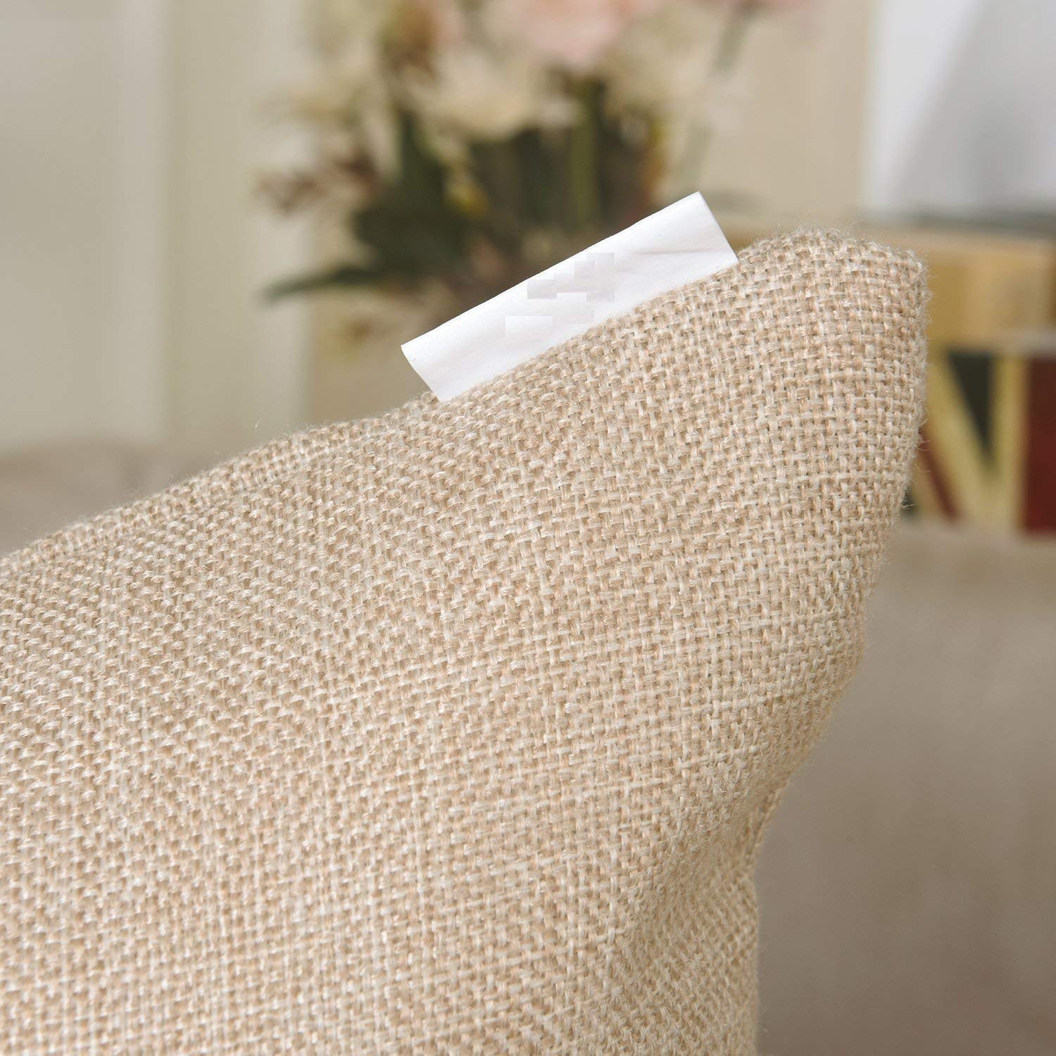 Khooti Jute Light Linen Jute Cushion Cover |, 26x26 | Set of 2 | Throw Pillow Cover for Couches, Chairs, Sofas, Beds, Coffee Tables, Living Rooms, Bedrooms, Modern Boho Design