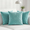 Yellow Weaves Jacquard Cushion Covers | Sofa Cushion Covers | Throw Pillow Cover for Sofa, Couch, Living Room| Removable & Washable | 16x16 Inches, Set of 3 (Powder Blue)