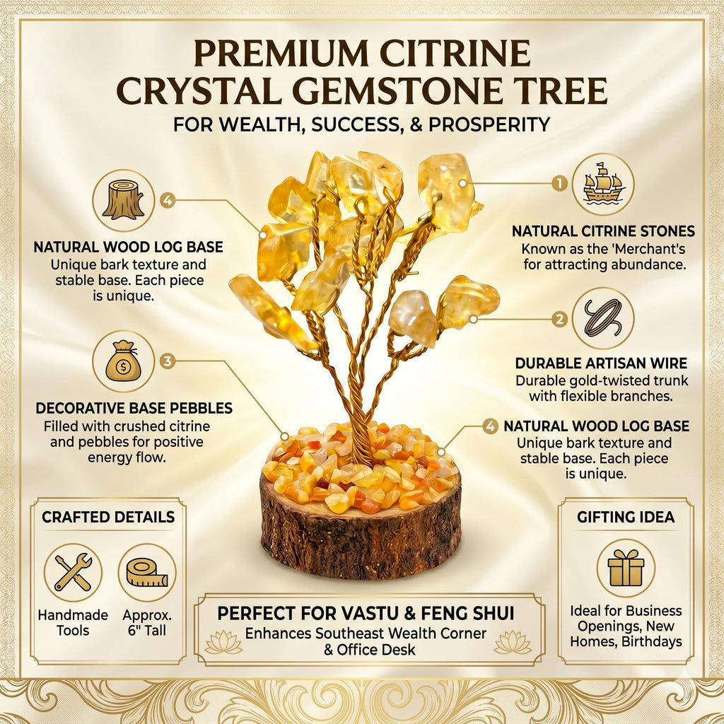 Arihant Gems & Jewels® Citrine Crystal Tree
