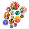 Artvibes Indian Diverse Culture Hexagon Shape MDF Wooden Wall Decor Items | Wall Sculpture | Signs & Plaques | Handcrafted Art | Artwork | Aesthetic Wooden Decor | Unique Gift (WPS_221N), Set of 13