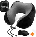 Billebon Premium Neck Pillow for Travelling Airplane Travel Pillow Comfortable Head Rest Neck Holder Pillow (Navy Blue with Eye Mask)