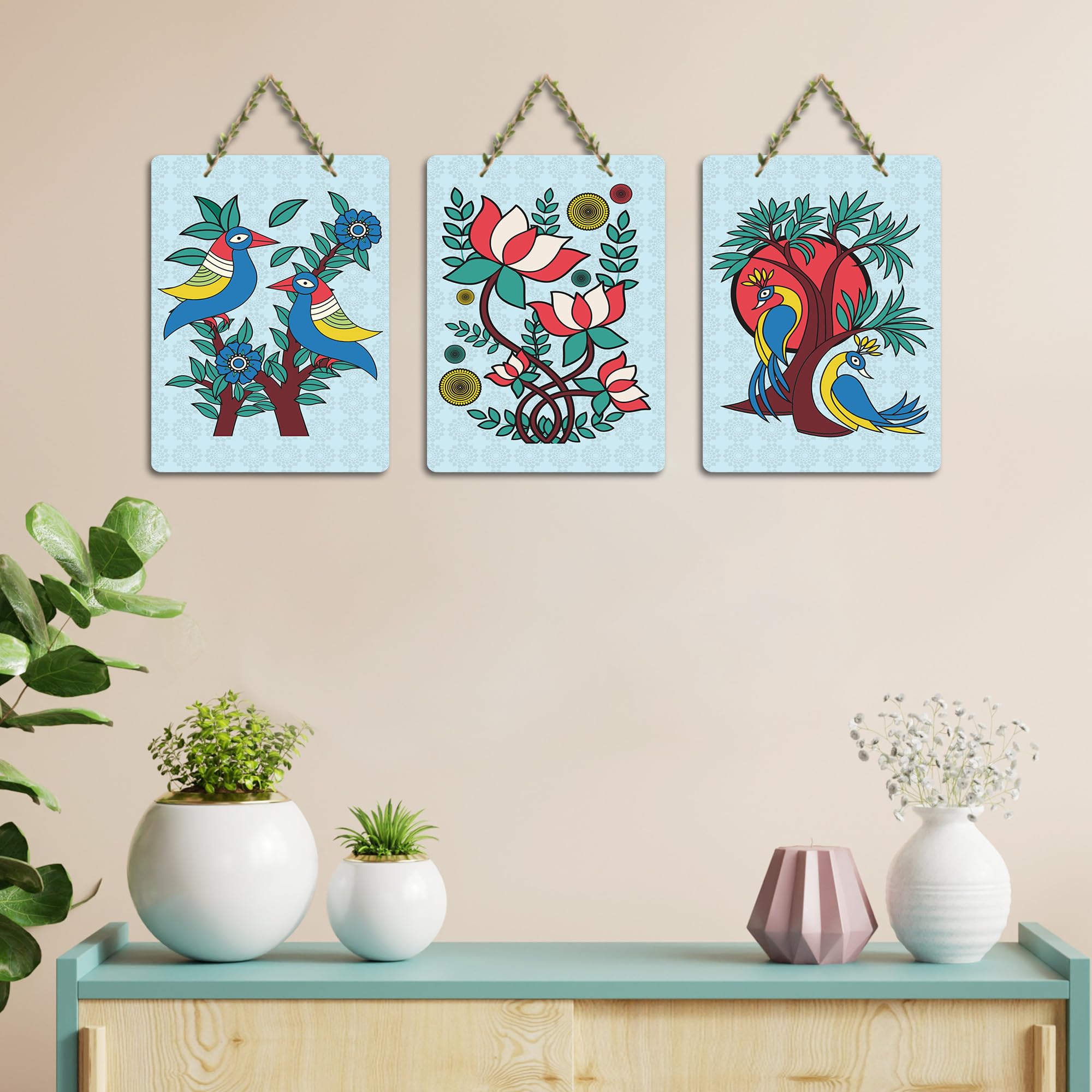 Artvibes Kalamkari Art Wall Hanging Home Decorative Wall Art for Living room | Bedroom | Gifts | Wall Hanger for Decoration | Modern Decor | Artwork | Wall Sculpture | Signs & Plaques (WH_96170N)