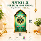 Ganpati Decoration Setup for Home, Premium MDF Ganesh Chaturthi Backdrop Stand, 1 Panel Traditional Mandap Decor for Pooja, Aarti, Festival & Housewarming, Suitable for up to 12 Inches Ganpati.