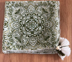 tweedle Pure Cotton Summer Scarf for Women,soft, Printed, Breathable Stole for Sun and Wind Protection - White/Green