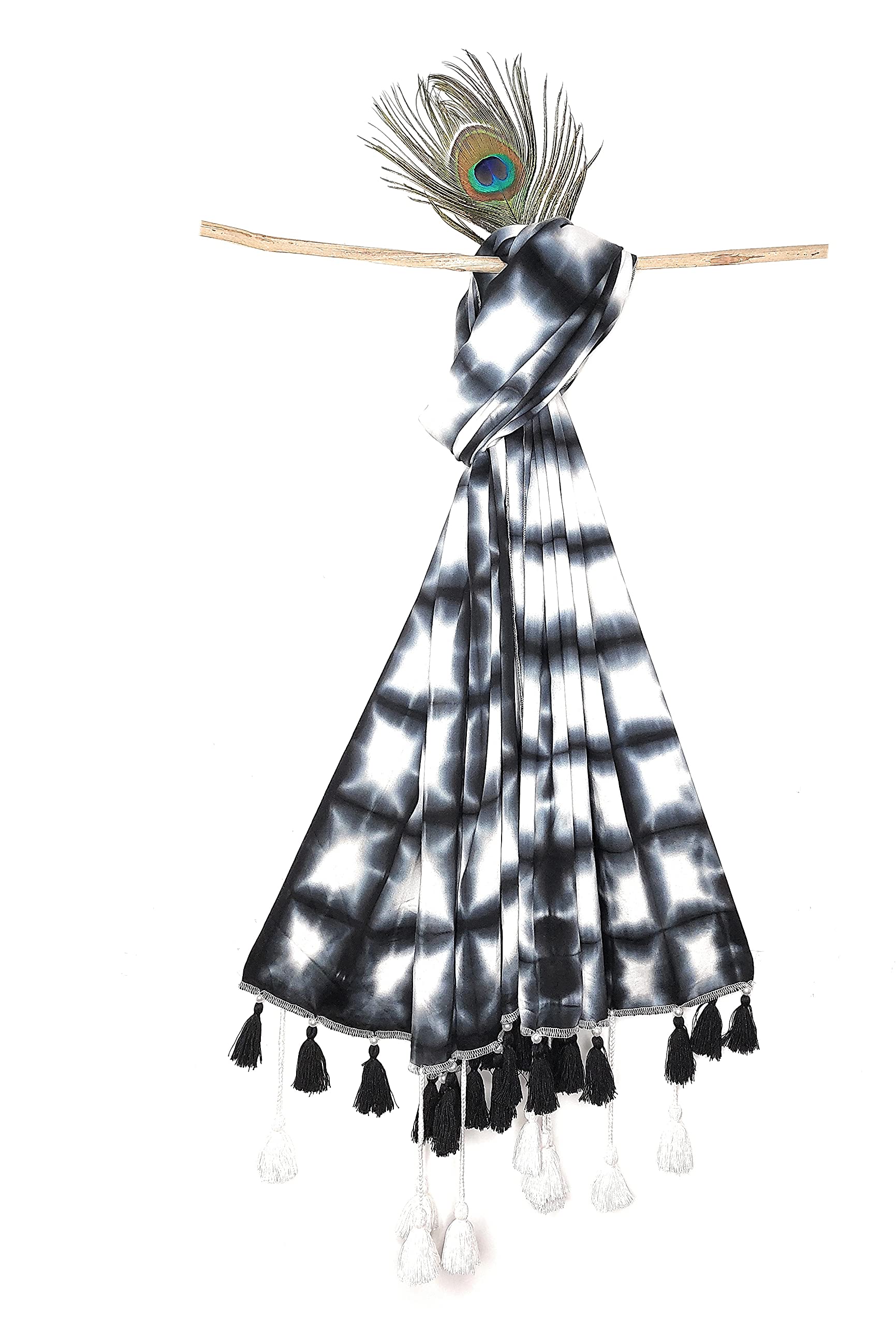 Chandwasia Traditional Shibori Pattern Scarf, scarves, Viscose Fabric stole & Shawl Design for Men & Women Summer & Winters Classy Look (Design 1)