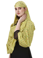 7 season's Girls Cotton Short Scarf Cum Mask Universal Size/Usable For Vehicle Driver For Sunlight Uv Protection/White Printed Design (Mehndi Star Long, Free), For Female