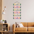 Artvibes In This Home Wake Up Smiling MDF Wooden Wall Art for Home Decor | Quotes Decor Item | Home Quotes Wall Hanging | Modern Decor Items | Wall Poster | Artworks Hangings | Unique Gift (WH_3261N)