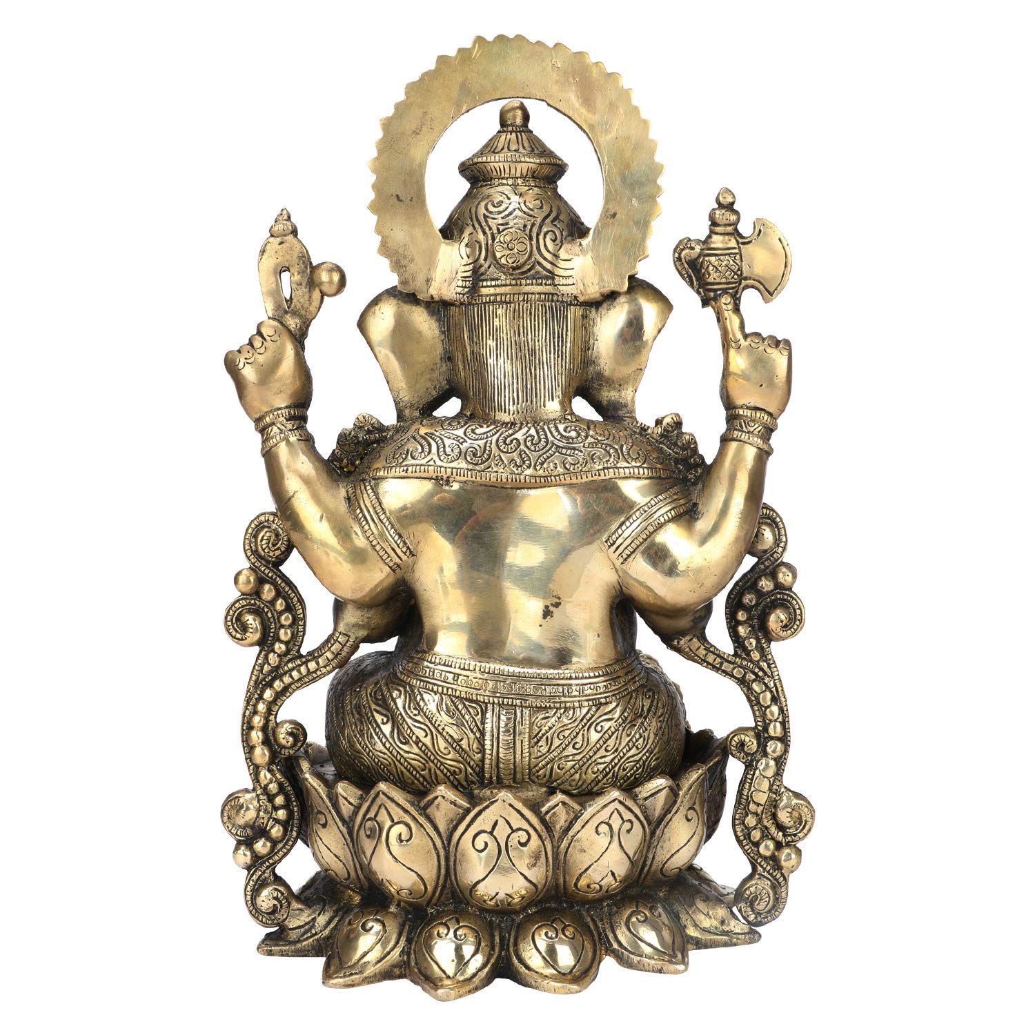 Svarup Brass Ganesha Idol for Home Decoration Ganpati Statue Murti for Gift Height 13 Inch Weight 7.5 Kg Color Gold