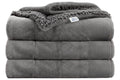 GADDA CO Polyester Micromink AC Blanket for Double Bed | Super Soft Flannel Sherpa Reversible Comforter/Dohar | Lightweight Summer & AC Use | Grey | 220 x 228 cm Kafalo