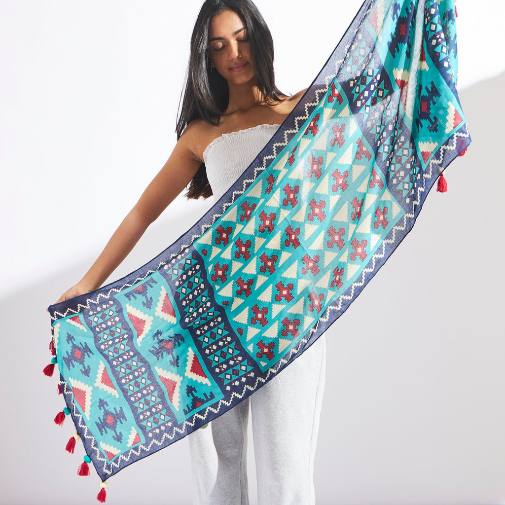 Chumbak Scarf for Women | Lightweight Neck Stole/Wrap and Head Cover for Girls | Sun Protection Scarf for Women | Stylish Ladies Fashion Accessory