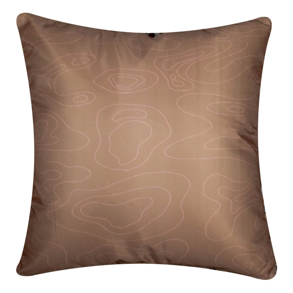 Vendola Printed Satin Sofa Cushion Covers Set of 5 16 inch x 16 inch, Brown Throw Pillow Covers for Sofa, Decorative Cushion Covers for Living Room, Bedroom, Couch, (Mocha, 16x16)