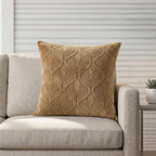 Yellow Weaves Jacquard Cushion Covers | Sofa Cushion Covers | Throw Pillow Cover for Sofa, Couch, Living Room| Removable & Washable | 16x16 Inches, 1 Piece (Golden Brown)