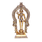 KridayKraft Metal Murugan Swami (Kartikeya) Statue Standing with Peacock, Swaminatha,Skanda Swamiji, Subramanyam Murti for Pooja, Vastu & Home,Office Decor,Religious Idol