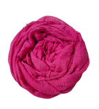 Iba & Isba Women's Plain Crinkled Scarves, Stoles, Hijabs (76 x 36 inch) (Hot Pink)
