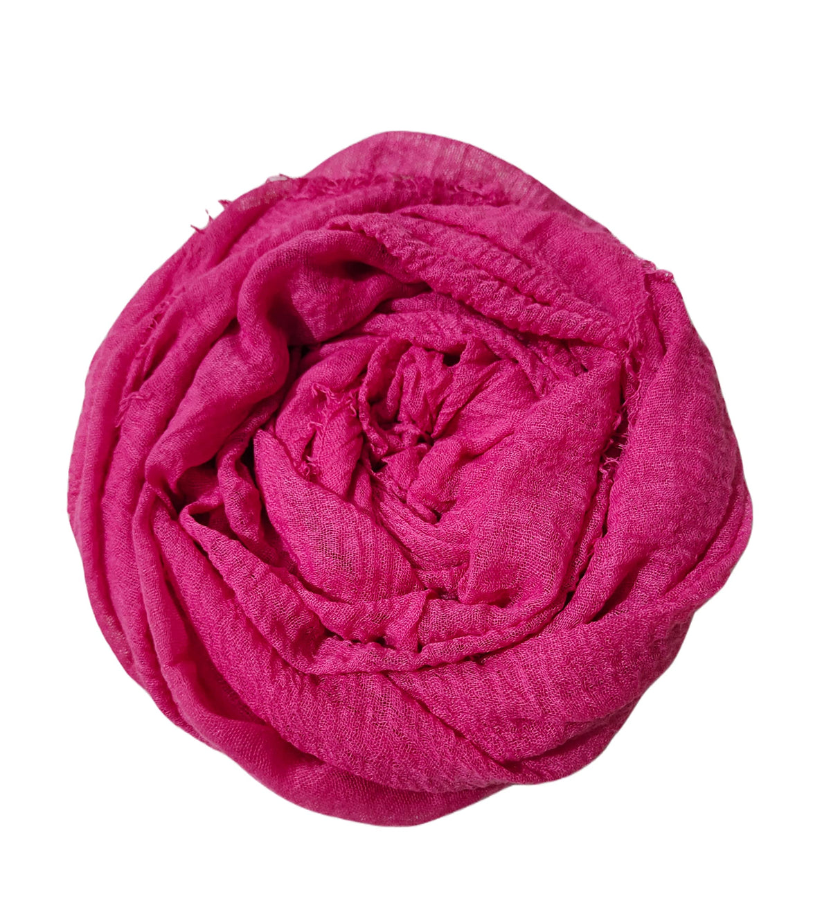 Iba & Isba Women's Plain Crinkled Scarves, Stoles, Hijabs (76 x 36 inch) (Hot Pink)