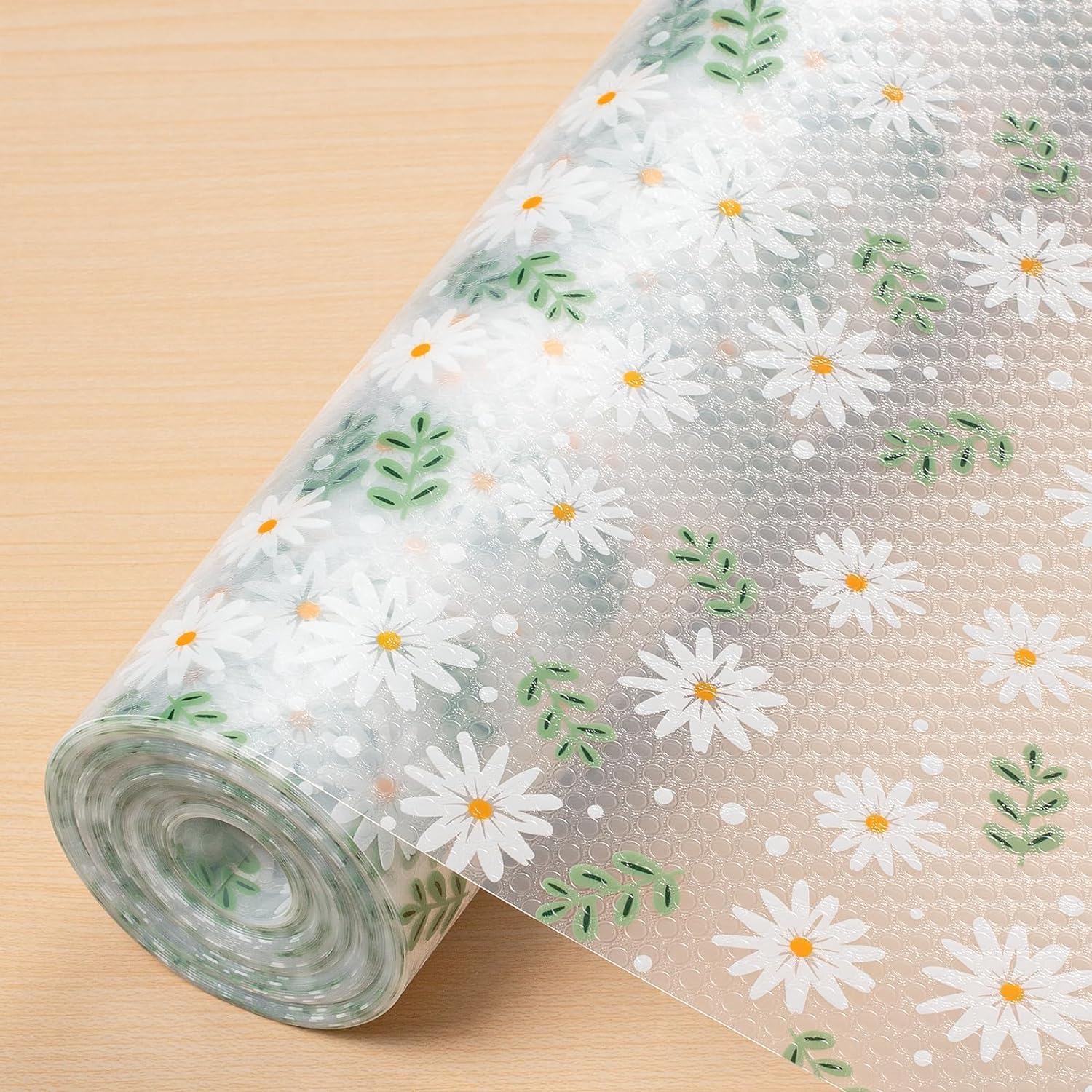 LAVENTHA (45 cm X 5 m) Printed Shelf Liners for Kitchen Shelves, Drawer Mat, Shelf Liner, Fridge Mats, Kitchen Cabinet Drawer Mat Liner Sheets (Green Flower) Kafalo
