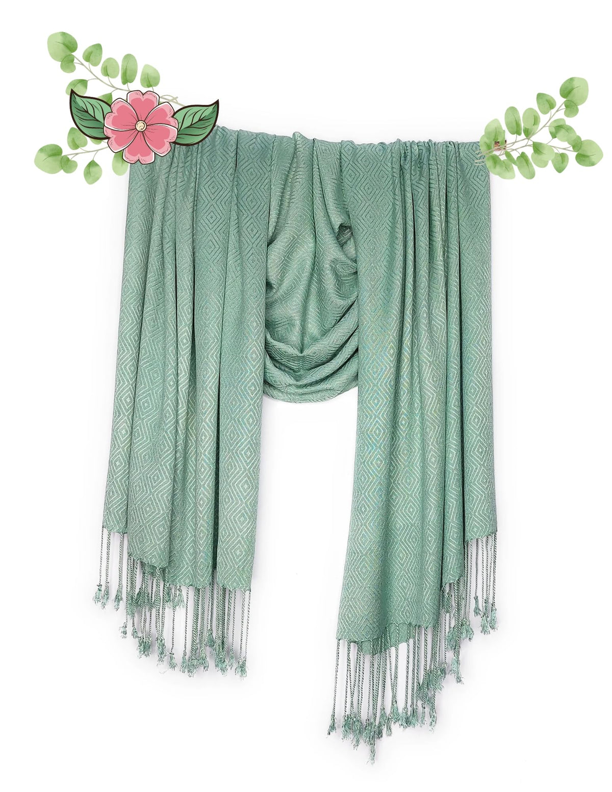 Chandwasia Soft Viscose Dobby Weave Stole and Shawl Lightweight Fashion Scarf for Girls Women and Men All Season Wear