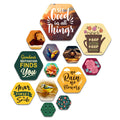Artvibes See Good In All Things Hexagon Shape MDF Wooden Wall Decor Items | Quotes Decor Item | Wall Poster | Office Decor | Wall Art Print | Inspirational quotes | Gift Items (WPS_204NN), Set of 13