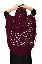 PRACHARAN Women Cotton Stylish Hand Printed Scarf, Anti Pollution Full Face Scarf With UV Sun Rays Protection Scarf For Women And Girls (Burgundy), Female, Maroon