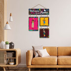 Artvibes Welcome To Our Home Wooden Wall Hanger for Gateway | Quotes Decor Item | Door Quotes Hanging | Wall Poster | Wall Art Print | Gift Items for Home Decor | Wall Accent | Modern Decor (WH_6505N)