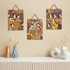 Artvibes Krishna Art Home Wall And Door Hanging for Home | Spiritual Decor Items | Religious Wall Art | Wall Poster | Artwork| Stylish Modern Decor Item | Gift Items (WH_96174N), Set of 3