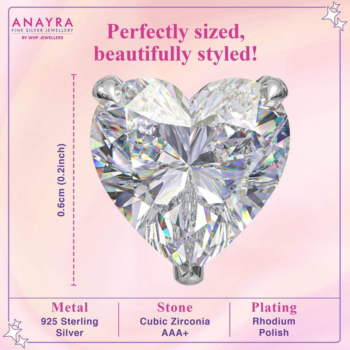 925 Sterling Silver Earrings for Women | Solitaire Stud Earrings | Heart, Oval, Drop & Cushion Designs | Hypoallergenic Fine Jewelry | Lightweight Everyday Wear Gift for Her