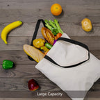Indian Decor 6360 Economical Cotton Tote Bag, Lightweight Medium Reusable Grocery Shopping Cloth Bags, Suitable for DIY, Advertising, Gift, Activity 5-Pack