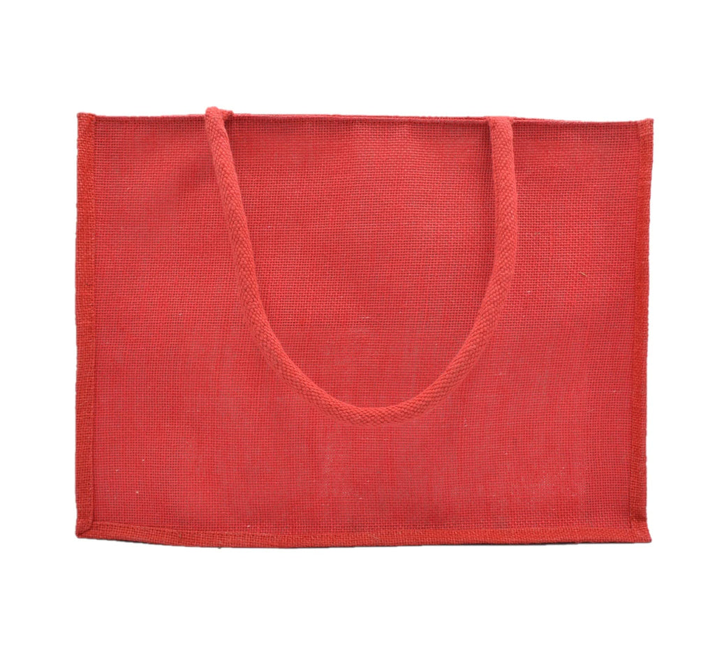 JUTEKA Multicolor spacious Jute Bag with Zipper Closure, Full Size Front Pocket and Large Handles…