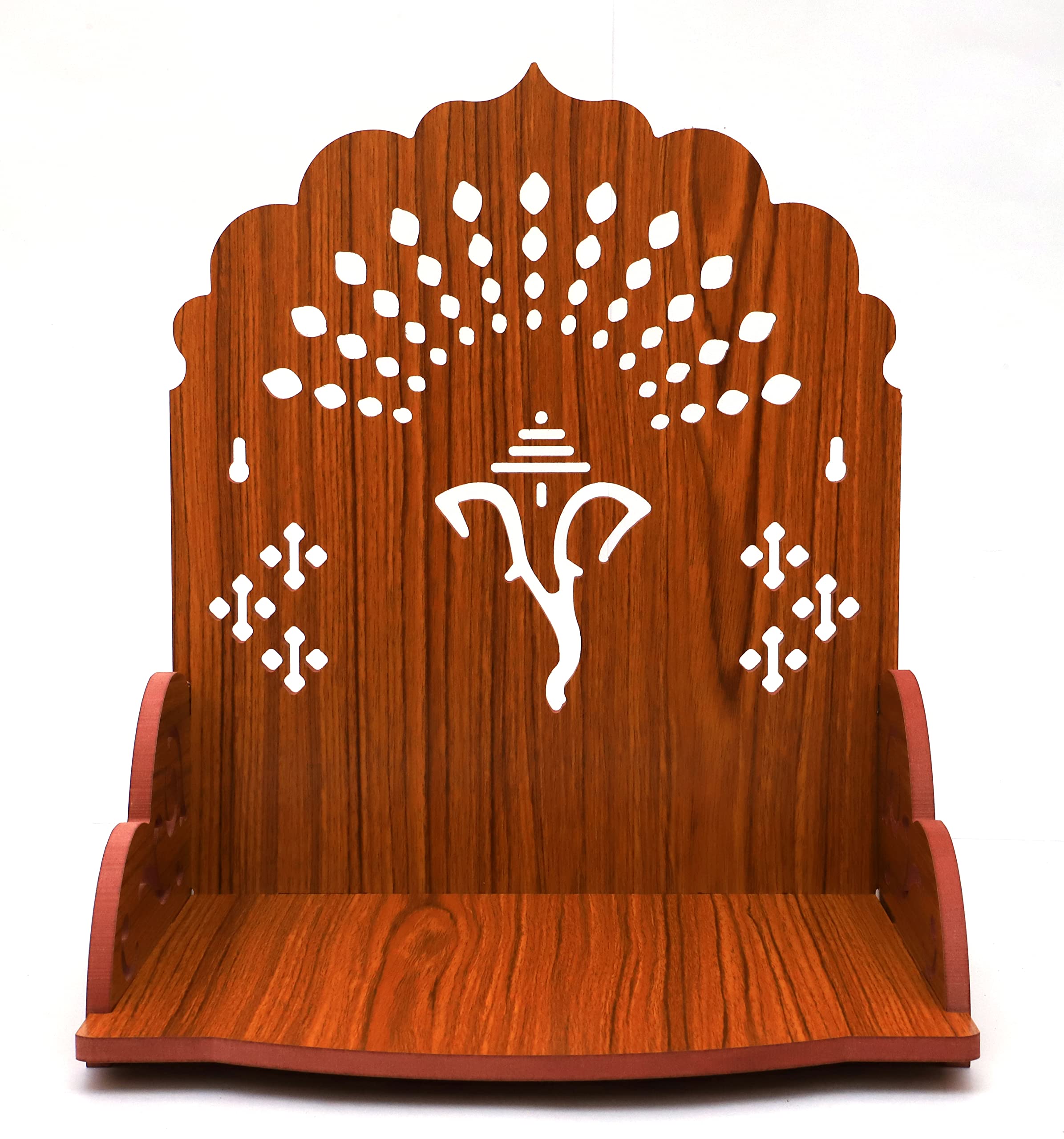 DIVOKAH® MDF Wooden Temple/Wooden chowki/Laddo Gopal Jhula/Swing/God singhasan (WDN SQRGNS)