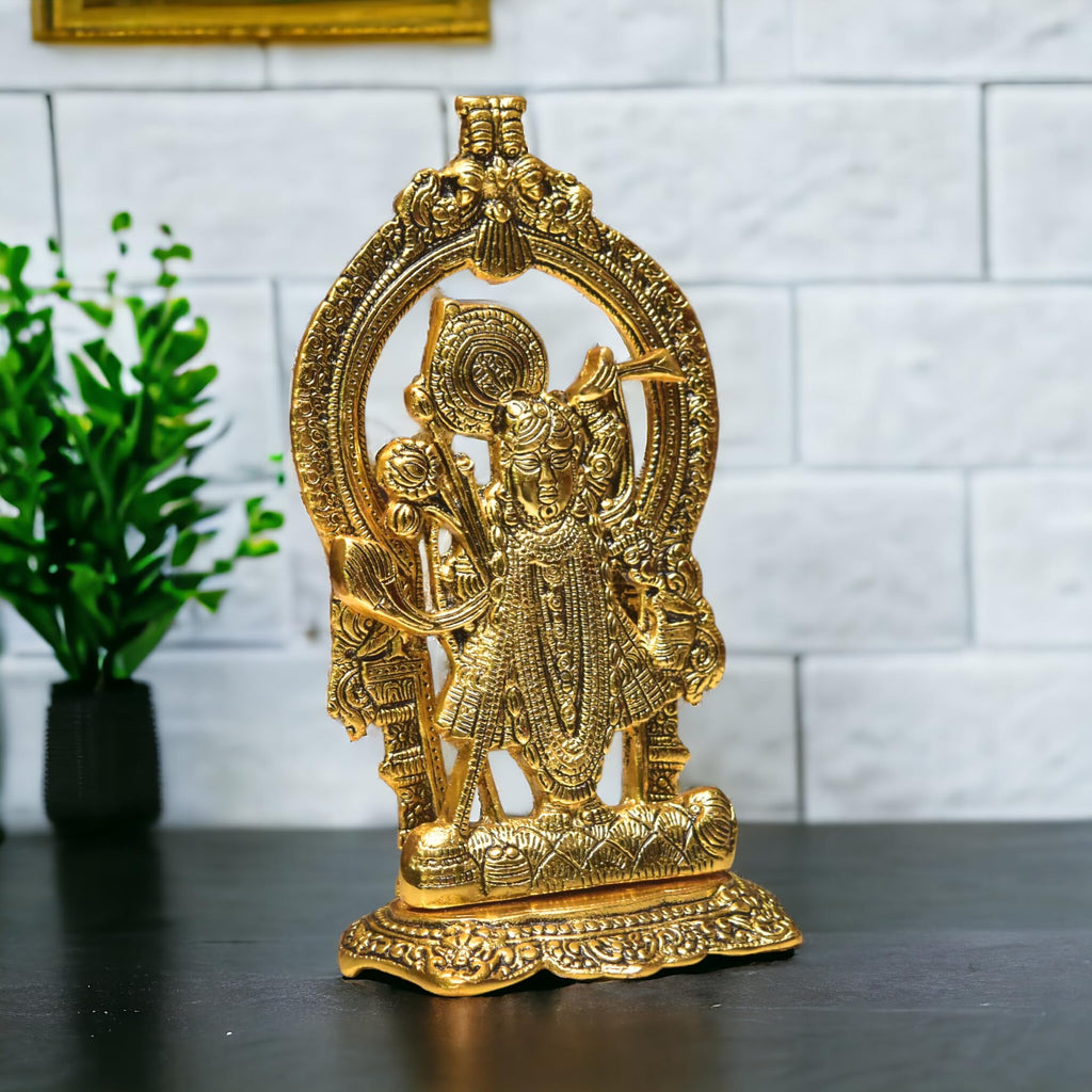 KridayKraft Aluminium Hindu God Sri Shrinathji Nathdwara Idol Sculpture Statue Murti,Dwarkadhish Idol for Puja