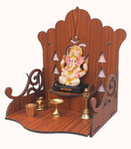 MANDIRAM SSI Fully Handmade Beautiful Small Wooden Home and Office Temple