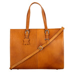 HYATT Leather Accessories Full-Grain Natural Cro Leather Ladies Handbags & Sling Shoulder Tote Bags For Women Laptop Big Size Branded Stylish. Size- L-16 X H-12.5 x W- 4.5 Inches (MANGO TAN)