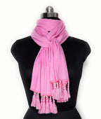 Chandwasia Viscose Fabric Scarf Stole & Shawl | Soft Lightweight Accessory for Girls Ladies Women and Men | Suitable for Summer and Winter Wear | Baby Pink