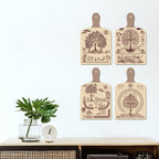 Artvibes Traditional Indian Village Scene Tribal Warli Art Decorative Wall Art MDF Wooden Wall Hanger for Home | Printed Wall Decoration | Wall Poster | Graphic Art | Unique Gift (WH_5627N), Set of 4