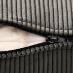 Encasa XO Corduroy Cushion Covers, No Inserts, Set of 2, Dark Grey