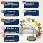 JD FRESH 200 Beads 7 Chakras Crystal Tree/Gemstone Feng Shui Tree for Good Luck/Positive Energy and Meditation Spiritual for Good Luck/Handmade Showpiece for Home Décor/Living Room/Office and Gifting