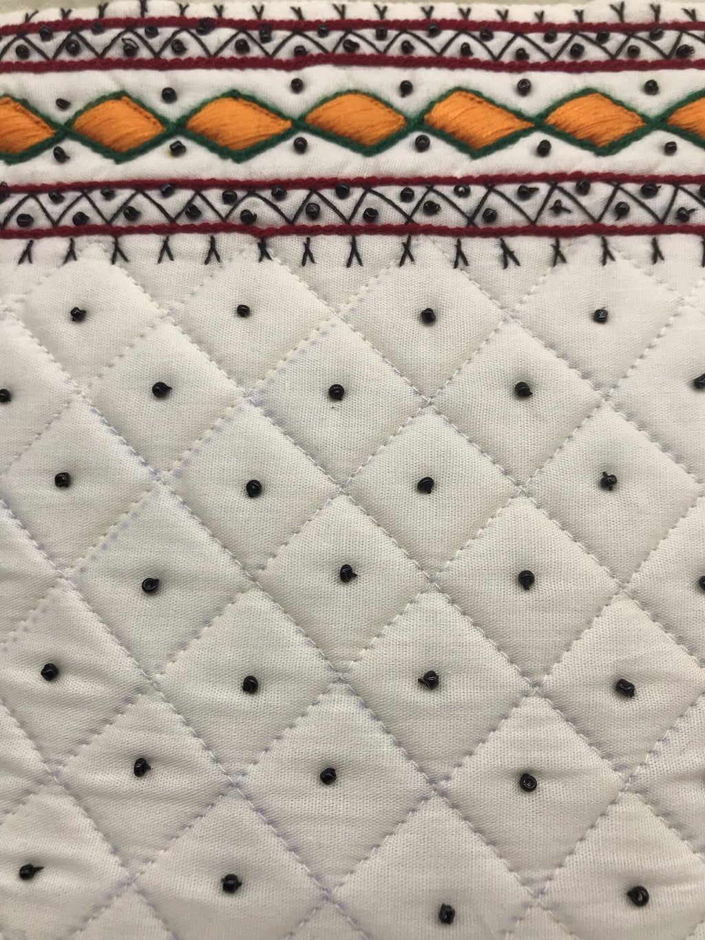 srishopify handicrafts Women Handbag Small Size Banjara Traditional Mini Handle Bag handmade Hand Purse Cotton 9x7x3 Inch Size original Beads Thread Work (white handbag)