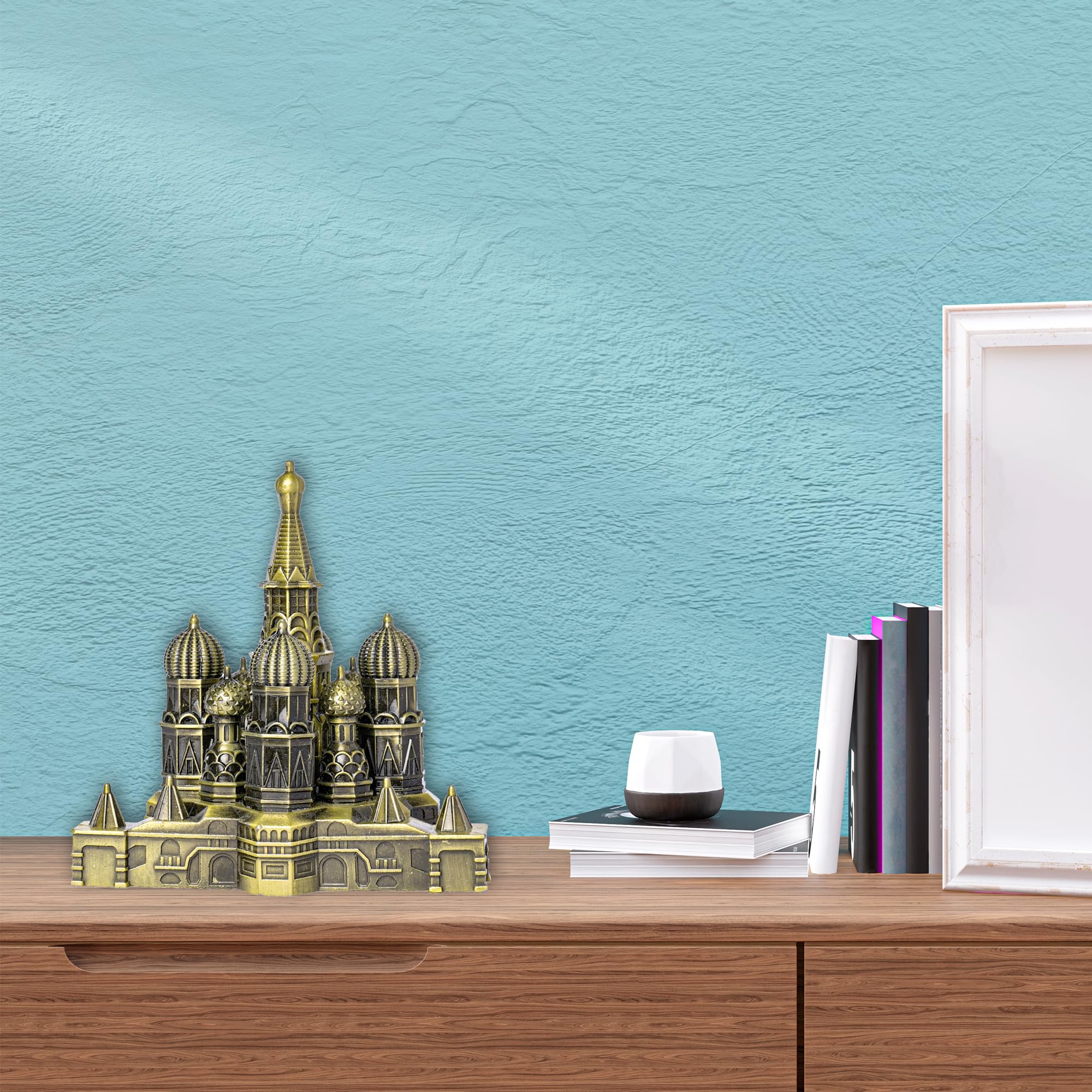 St. Basil’s Cathedral Kremlin Red Square Moscow Replica Showpiece | Antique Finish Russian Architecture Model | Collectible Souvenir & Home Decor Gift